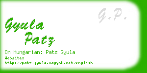 gyula patz business card